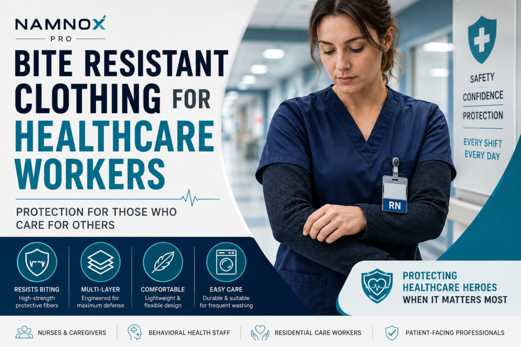 Protective clothing designed for healthcare workers facing biting hazards